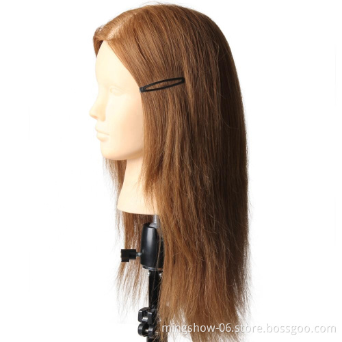 100% human hair wig head mannequin, gold realistic mannequin head